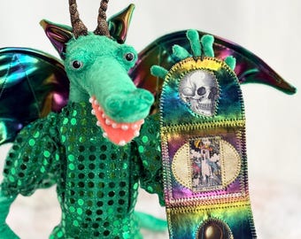 Jabberwocky Dragon Doll Alice in Wonderland | Handmade Original Artwork | Poseable Art Doll | Creepy Cute Fantasy Creature | OOAK