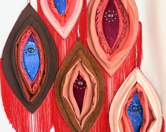 Altars of the Divine Feminine. Original Artwork. Handmade Altar Vulva Shrine. Vulva Art Ooak