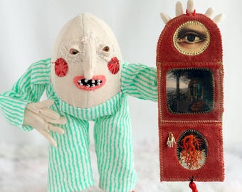 Humpty Dumpty Doll Alice in Wonderland | Handmade Original Artwork | Poseable Art Doll | Creepy Cute Collectible | OOAK Fantasy Doll