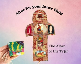Tiger Altar for Inner Child | Handmade Textile Pocket Shrine | Speak Your Truth | Confidence & Empowerment Gift | One of a Kind