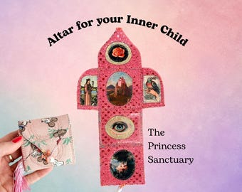 Princess Sanctuary Altar for Inner Child Healing | Handmade Textile Pocket Shrine | Self Worth & Softness Gift | Safe Space | One of a Kind