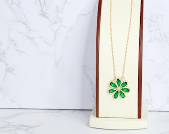 Emerald Dream 14K Gold-Filled Pendant Necklace-Elegant Gemstone Necklace - Handmade - May Birthstone Pendant Necklace-Charm Necklace - Gift