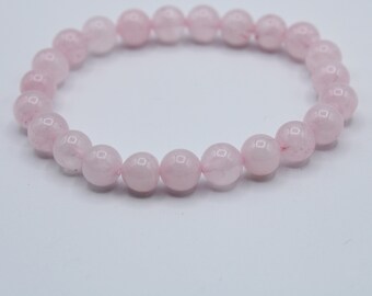 8mm AAA Rozenkwarts Kralen Stretch Armband - Hartsteen - Kalmte - Zelfgenezing- Stapelarmband - Kwaliteit Edelstenen- Hartchakra