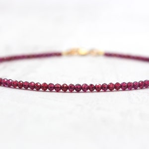 Dainty Garnet Anklet| Garnet anklet| Stacking anklet| Minimalist Anklet| January Birthstone| Quality Gemstone Jewelry