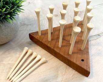 Cherry Wood Peg Game: Classic Triangle Puzzle, Brain Teaser