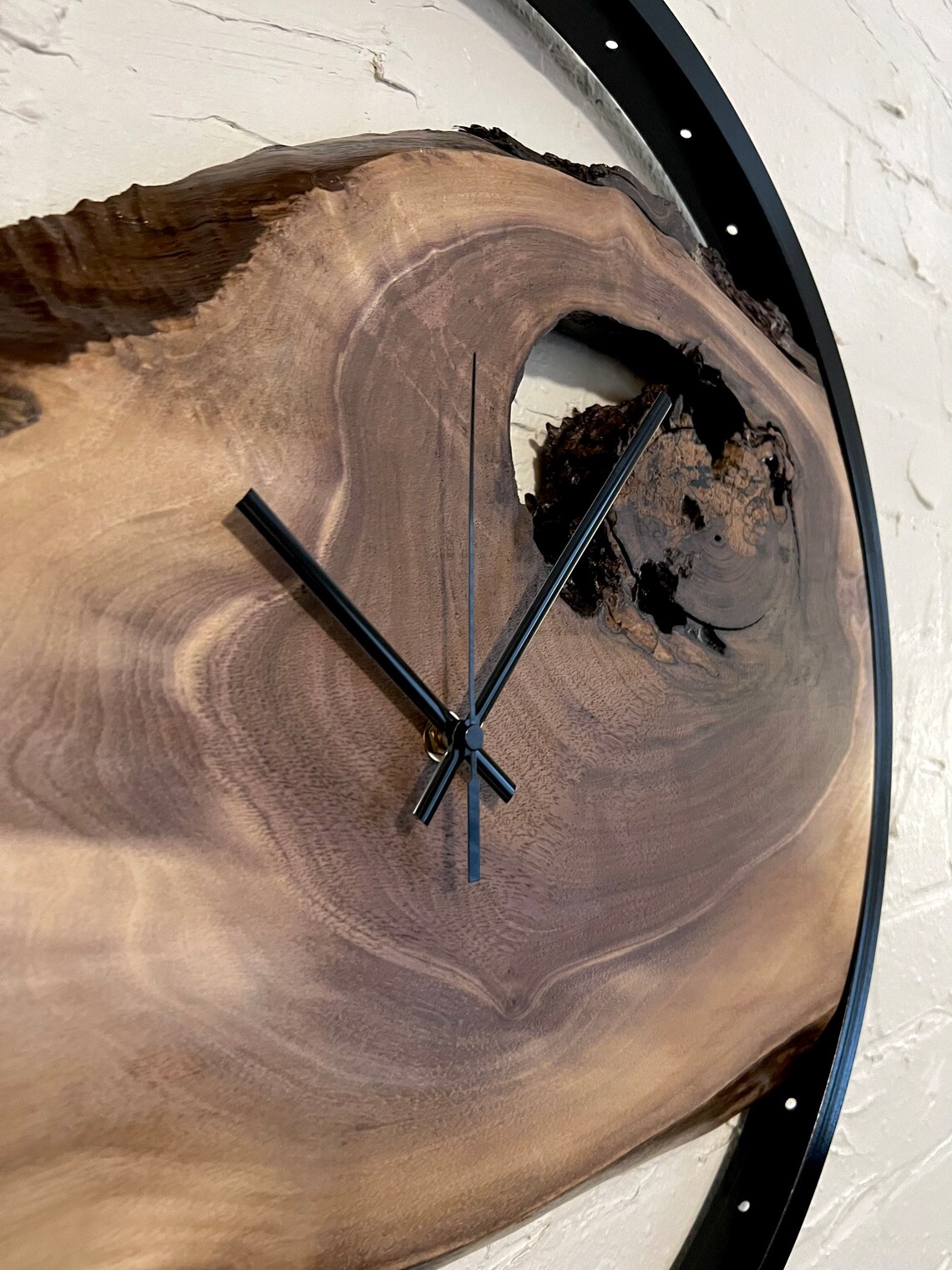 20 Live Edge Clock Repurposed Walnut Wood Clock Rustic Etsy