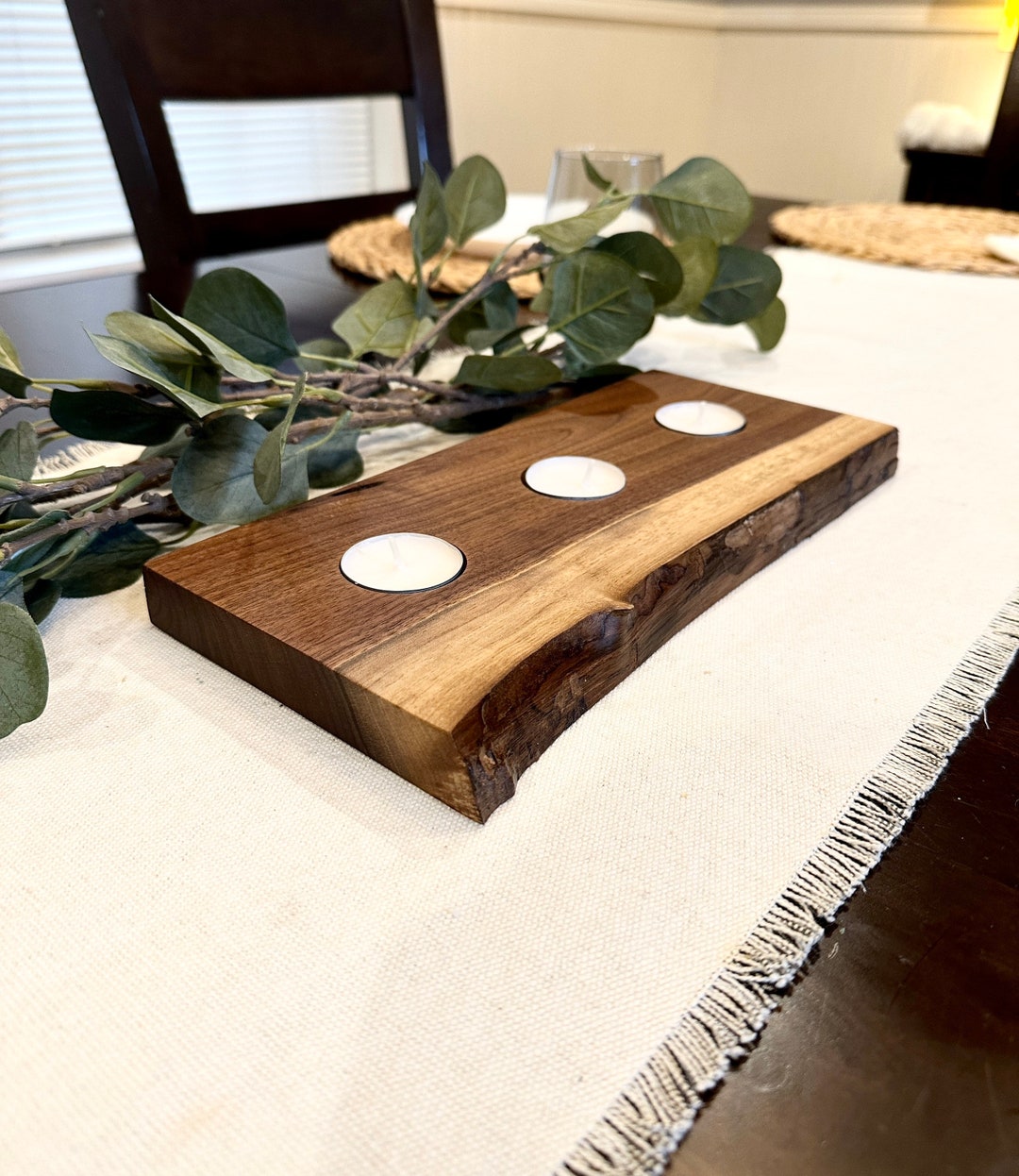 12 Live Edge Tea Light Candle Holder Kitchen Table Etsy