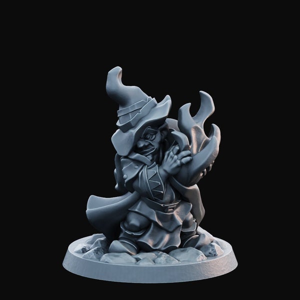 Gnome Warlock, Arbiter Miniatures, Dungeons & Dragons - Ready to ship!