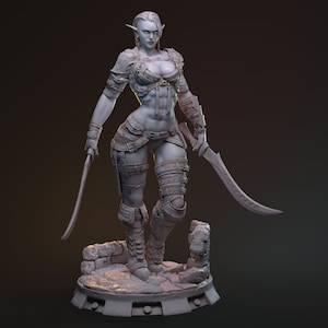 Sisters of Dawn - Hanza - Fantasy Tabletop RPG Model - DnD Tabletop Games - Resin Miniature