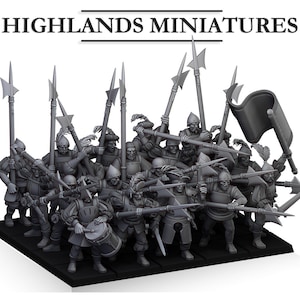 Sunland Halberds - Kingdom of Sunland - 32mm/28mm - Ideal for Tabletop RPGs | Dungeons and Dragons - Highlands Miniatures