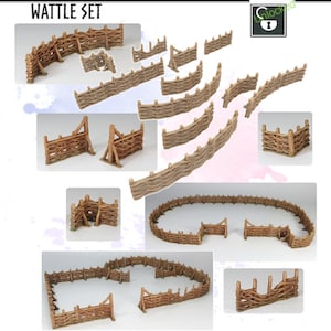 Scenery/Terrain - Wooden fence/Wattle -  10mm scale - Resin Models