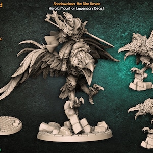 Shadowclaws the Dire Raven - Gremio de Artesanos - Juego de mesa DnD - Miniatura de resina