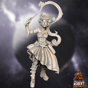 Magic World Female Mage - Fantasy Tabletop RPG Model - DnD Tabletop Games - Resin Miniature