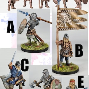 Viking Warriors - Fantasy Tabletop RPG Model - DnD Tabletop Games - Resin Miniature