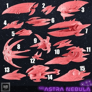 KSHELLIK - Raumschiffe - Astra Nebula - Micro Ships - Starfinder - Starmada - War Fleets - Billion Suns - Resin Miniatures