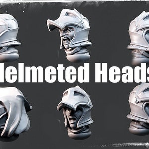Alternative Helmeted Heads - 28mm - Wargaming - Resin Models - Fine Detail