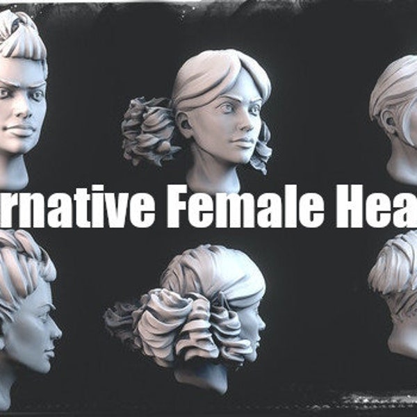 Alternative Female Heads - 28mm - Wargaming - Resin Models - Fine Detail