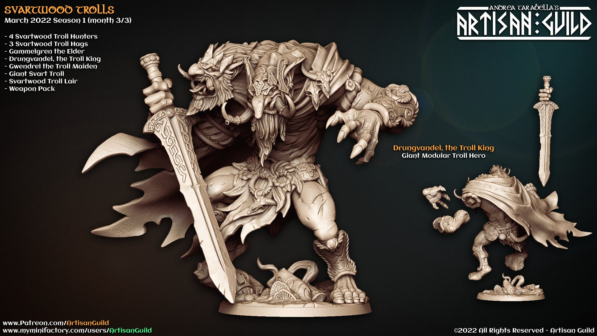 Wildspire Troll King and Queen for D&D Miniatures – Figurines Troll à peindre pour Donjons et Dragons Fantasy RPG Wildspire Troll King and Queen for D&D Miniatures – Figurines Troll à peindre pour Donjons et Dragons Fantasy RPG