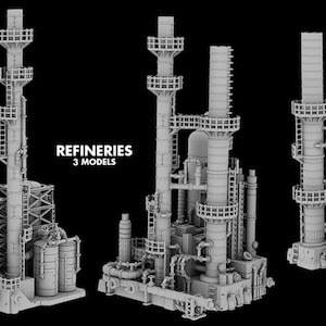 Refineries - Scenery -  6mm - Epic - Resin Miniatures