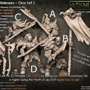Orcos Bárbaros - Gremio de Artesanos - Juegos de Mesa DnD - Miniatura de Resina