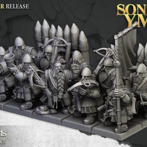 Dwarfs - Crossbowmen - Sons of Ymir - 32mm/28mm - Ideal for Tabletop RPGs | Dungeons and Dragons - Highlands Miniatures