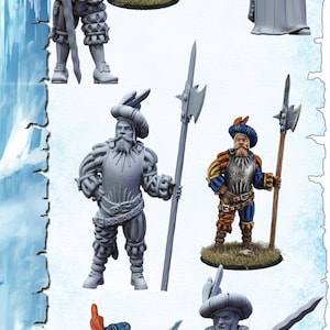 Lady und die Söldner - Fantasy Tabletop RPG Modell - DnD Tabletop Spiele - Resin Miniatur