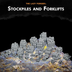 Stockpiles and Forklifts - Scenery -  6mm - Epic - Resin Miniatures