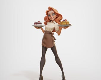 Camarera - Doncellas Maravillosas - 32/75 mm - Impresión 3D Detalle fino