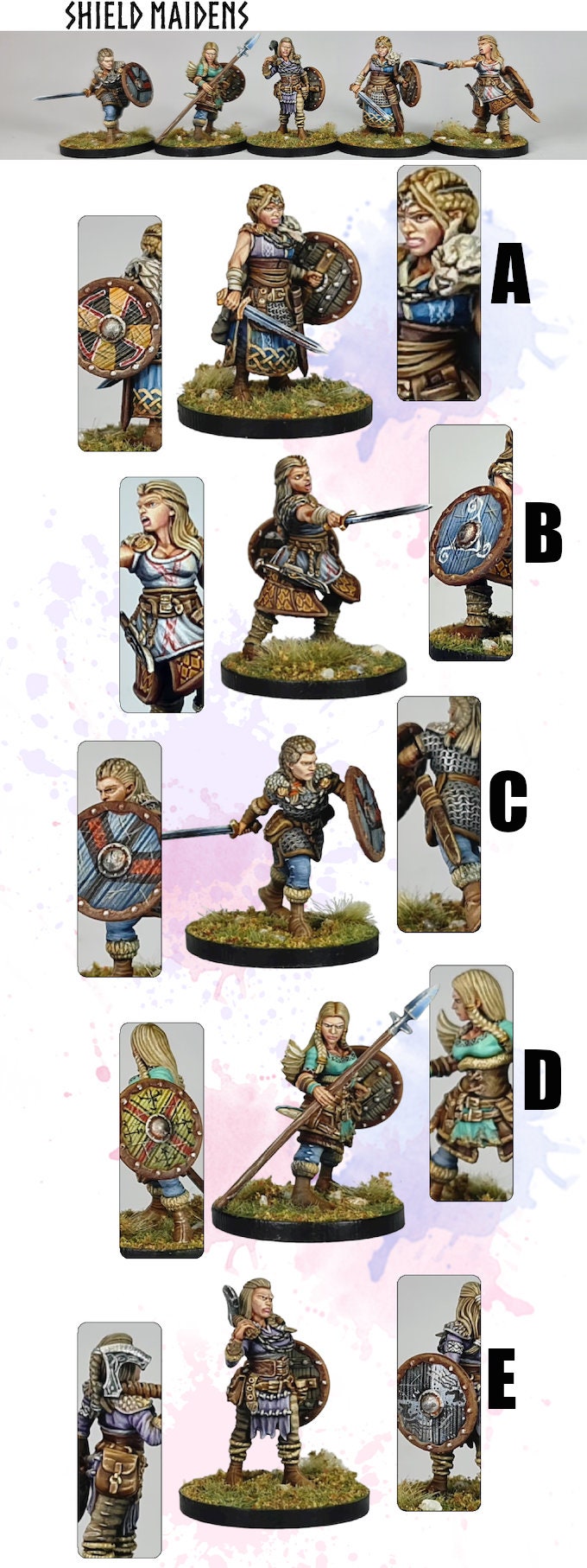 Shield Maidens Fantasy Tabletop RPG Model Dnd Tabletop 