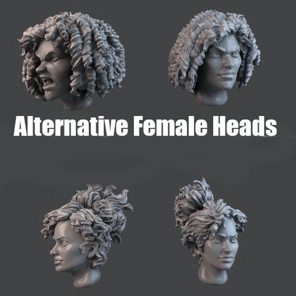 Alternative Female Heads - 28mm - Wargaming - Resin Models - Fine Detail