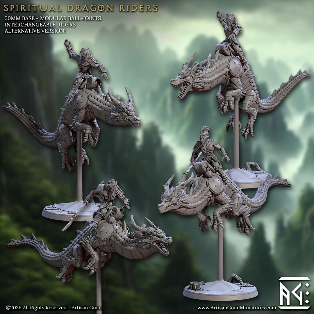 Spiritual Dragon Riders - Artisan Guild - Dnd Tabletop Games - Resin ...
