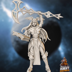 Dark Arts World Female Witch/Mage - Fantasy Tabletop RPG Model - DnD Tabletop Games - Resin Miniature