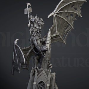 Lord Necromancer on Dragon - 32mm/28mm - Ideal for Tabletop RPGs | Dungeons and Dragons - Highlands Miniatures