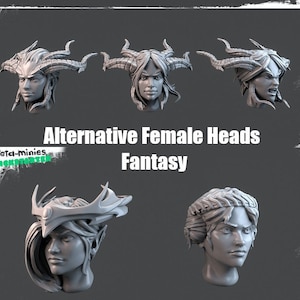 Alternative Female Heads - 28mm - Wargaming - Resin Models - Fine Detail
