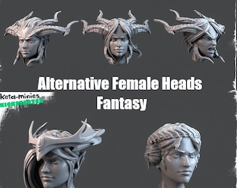 Alternative Female Heads - 28mm - Wargaming - Resin Models - Fine Detail