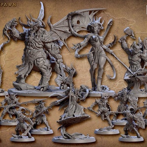 The Demon King&#39;s Spawn - Tieflings - Artisan Guild - DnD Tabletop Games - Resin Miniature