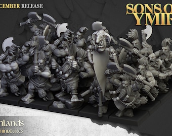 Enanos - Buscadores de la Muerte - Hijos de Ymir - 32 mm/28 mm - Ideales para juegos de rol de mesa / Calabozos y Dragones - Miniaturas de las Tierras Altas