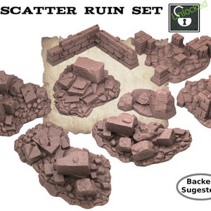 Scenery/Terrain - Scatter Ruin Set -  10mm scale - Resin Models