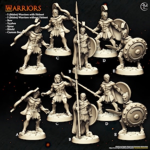 Spartan Male Warriors - Francesca Musumeci - DnD Tabletop Games - Resin Miniature