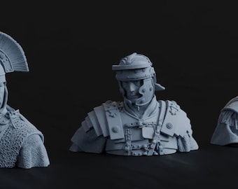 The Legion of Rome Shoulder Busts - Display - Ideal for Painting practice - Fantasy Tabletop RPG Model - Resin Miniature