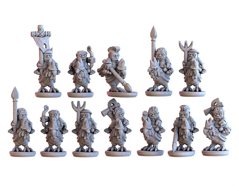 Halflings - Chicken Riders - 10mm Detailed Miniatures oldhammer warmaster kings of war