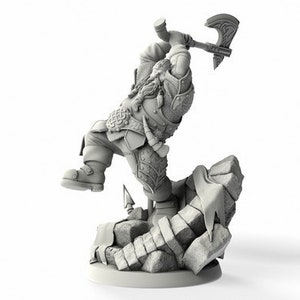 Trevalin Stronghammer - Dwarf Berserker - Fantasy Tabletop RPG Model - DnD Tabletop Games - Resin Miniature