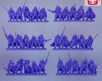 Mercenary Army - Swordmen - Warmaster Revolution - Detailed Miniatures