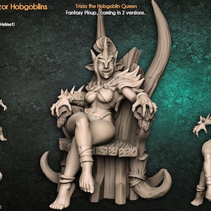 Trixia the Hobgoblin Queen Pinup - Artisan Guild - DnD Tabletop Games - Resin Miniature