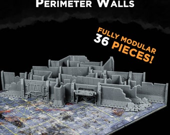 Perimeter Walls - Scenery -  6mm - Epic - Resin Miniatures