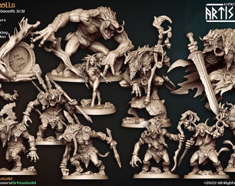 Svartwood Trolls Komplettes Set - Artisan Gilde - D&D Tabletop Spiele - Resin Miniature