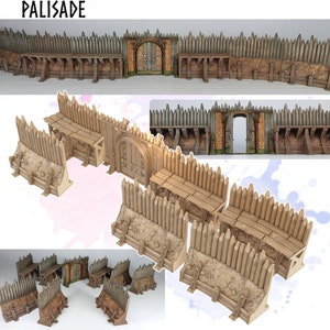 Warmaster Scenery/Terrain - Palisade/Wooden Wall -  10mm scale - Resin Models