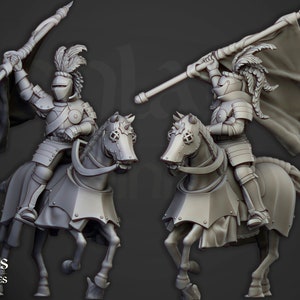 Sunland Mounted Knights - Kingdom of Sunland - 32mm/28mm - Ideal for Tabletop RPGs | Dungeons and Dragons - Highlands Miniatures