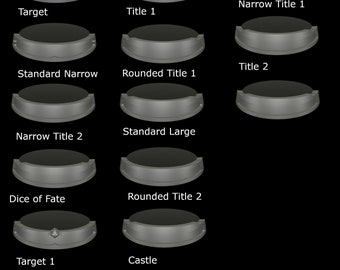 Namensschilder für Ihre Modelle - Wählen Sie Ihren Stil und passen Sie Ihren Text an - Tabletop-Rollenspiel-Modell - DnD-Tabletop-Spiele - Harzminiatur