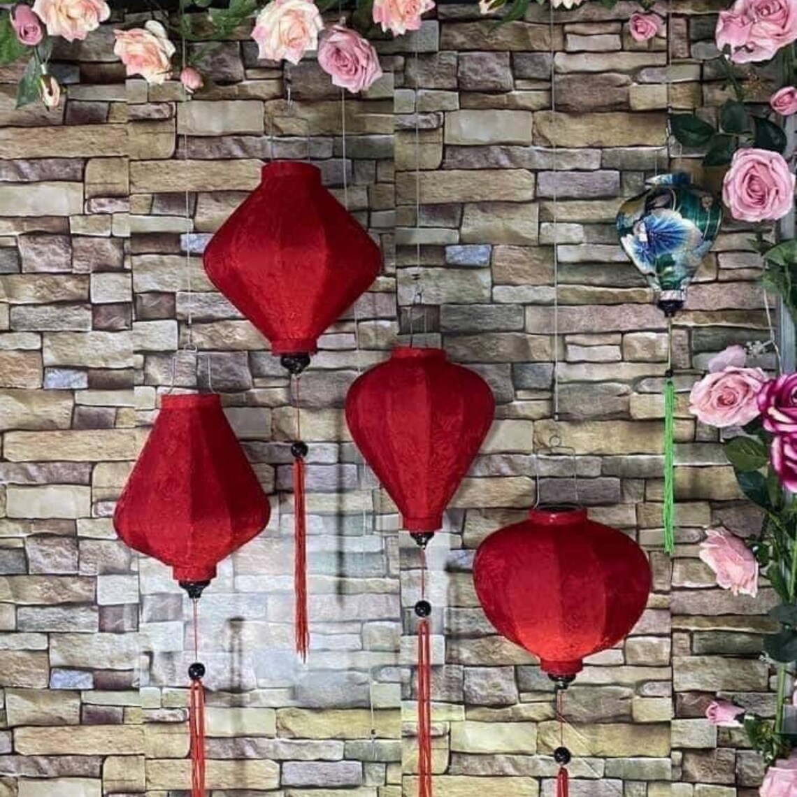 Set of 4 Silk lanterns for home decoration wedding Etsy